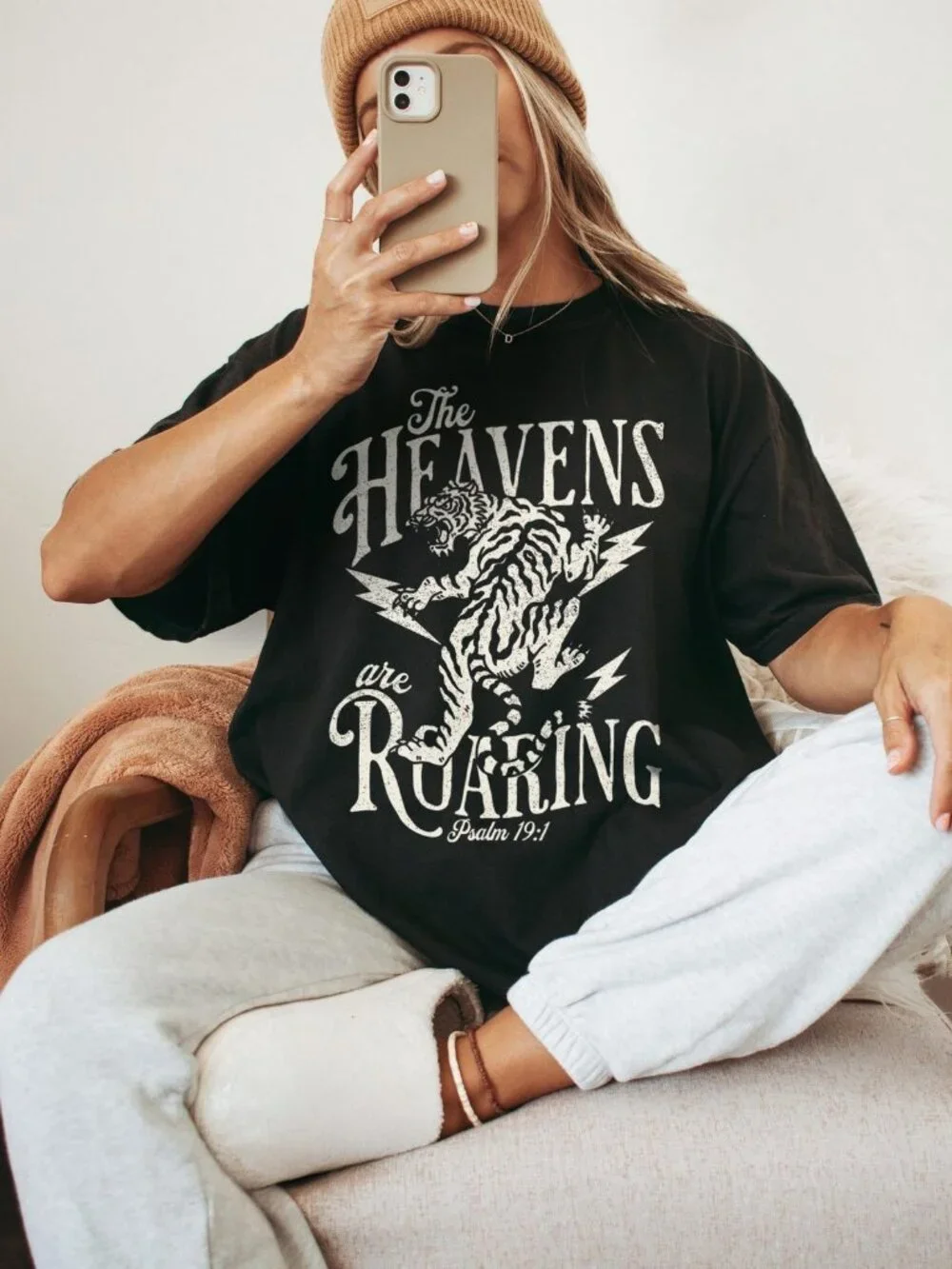 The Heavens Are Roaring Tee, Christian Tiger Graphic Shirt